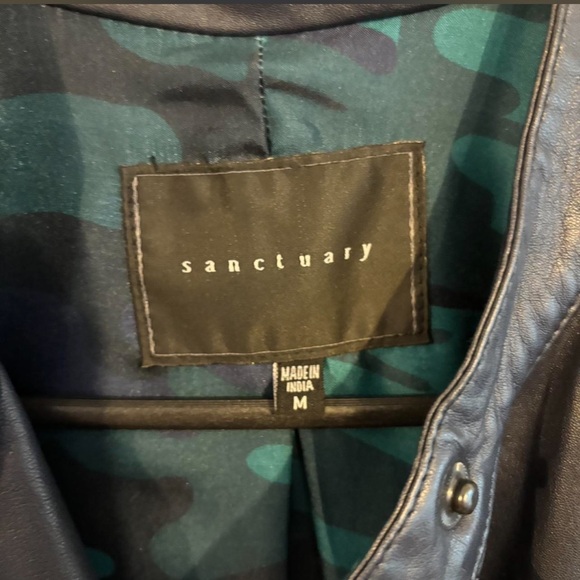 Sanctuary Navy Leather Jacket - Picture 4 of 7